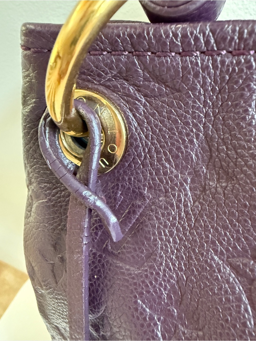 LOUIS VUITTON Artsy MM Monogram Empreinte Leather Shoulder Bag Handbag Purple - Picture 5 of 13